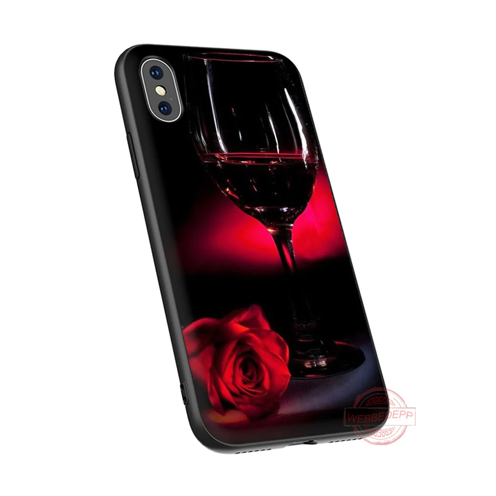 WEBBEDEPP красное вино стекло Мягкий силиконовый чехол для телефона iPhone 5 6 7 8 Plus X XS XR
