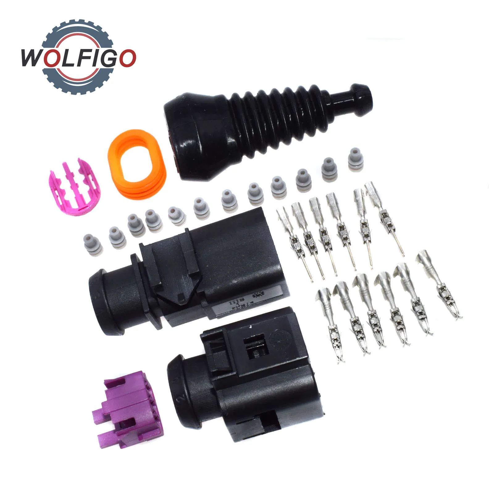 Комплект штекерных соединителей WOLFIGO 3B0973813 1J0973713 подходит для VW Audi|Кабели