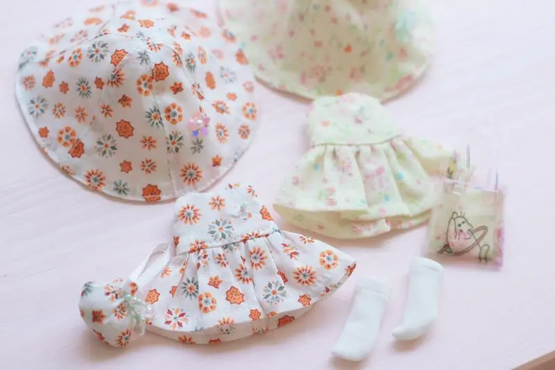 

Obitsu11 OB11 size doll suit dress+hat+socks+bag 4 pieces available for OB11 cu-poche doll accessories doll clothes