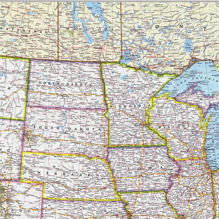 США Federal Land Map Geographic рисунок изысканный дизайн для домашнего декора настенная
