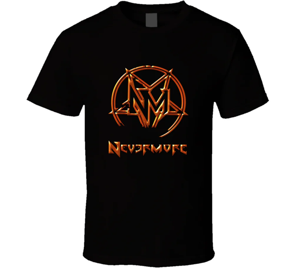 Nevermore Логотип Мужская черная футболка Костюмы подарок Рубашка с короткими