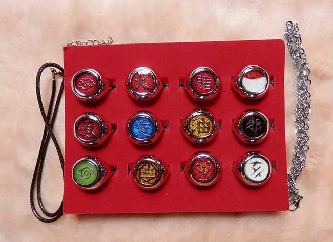 Аниме модные героя аниме Наруто набор колец полный комплект Akatsuki Косплей Member's