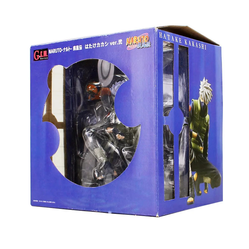 in box 14 см Наруто Shippuuden Какаши рисунок игрушечные лошадки Хатаке Какаши с нинкен Pakkun собака милый мультфильм ПВХ Модель Куклы - Цвет: in box