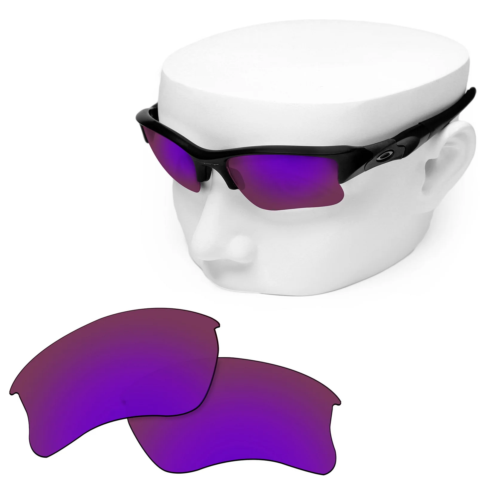 OOWLIT Polarized Replacement Lenses of Purple Mirror for-Oakley Flak Jacket XLJ Sunglasses