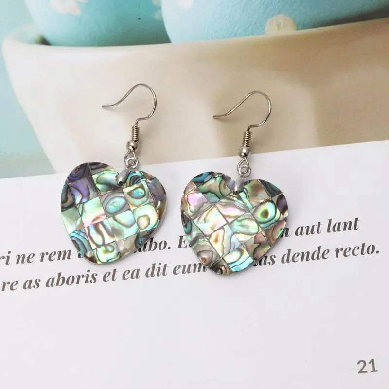 Женские Висячие серьги Крючки из натурального ракушка Paua Abalone модные ювелирные