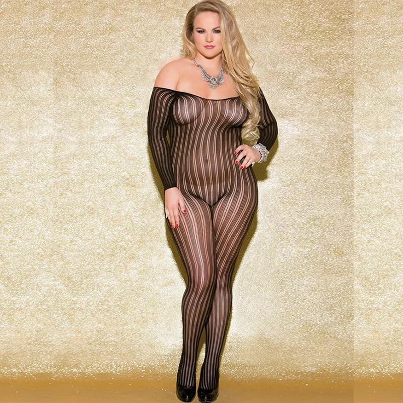 Женское нижнее белье прозрачные черные сетчатые боди с открытой промежностью