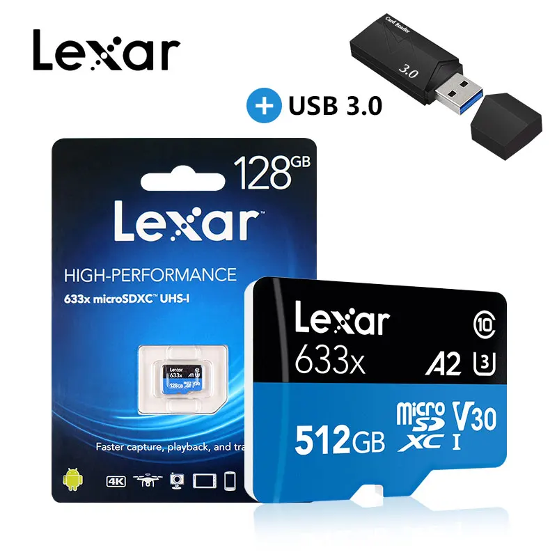 Lexar 128 Гб Micro SD 16 ГБ 32 ГБ карта памяти высокая скорость до Макс 95 м/с 64 Гб класс 10 633x картао де Мемория TF флэш-карта