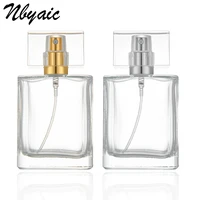 1pcs 30ml 50ml perfume bottle glass refillable perfume bottle with metal spray empty packaging glass perfume bottles with spray