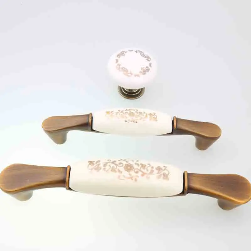 Винтажная мебельная керамическая ручка 128 мм бронзовый комод кухонный шкаф