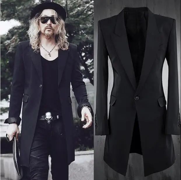 

S-6XL! 2022 The new suit men Han edition cultivate one's morality male long jackets Leisure fashion small suit city boy coat