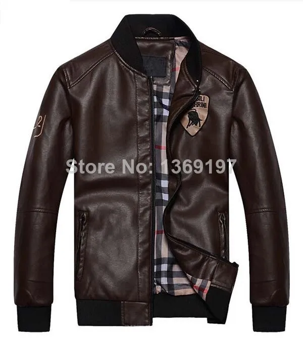 NWT Men's Punk Bomber Biker Motorcycle Slim Fit Faux PU Leather Jacket Blazer Black Coffee Size M L XL XXL MN608&amp006 | Мужская