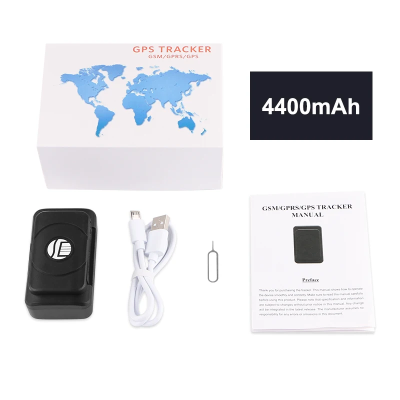 TK202B 4400mAh Localizador gps 100 дневный режим ожидания gps Запись данных водонепроницаемый магнитный голосовой монитор ударная сигнализация 2G автомобильный трекер установка - Цвет: TK202B 4400mAh