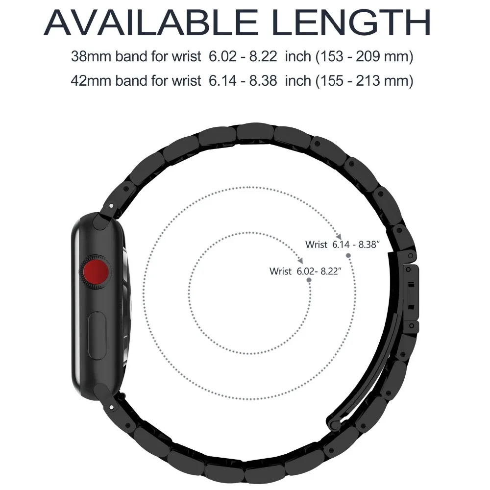 Ремешок сменный из нержавеющей стали для Apple Watch Band твердый металлический браслет