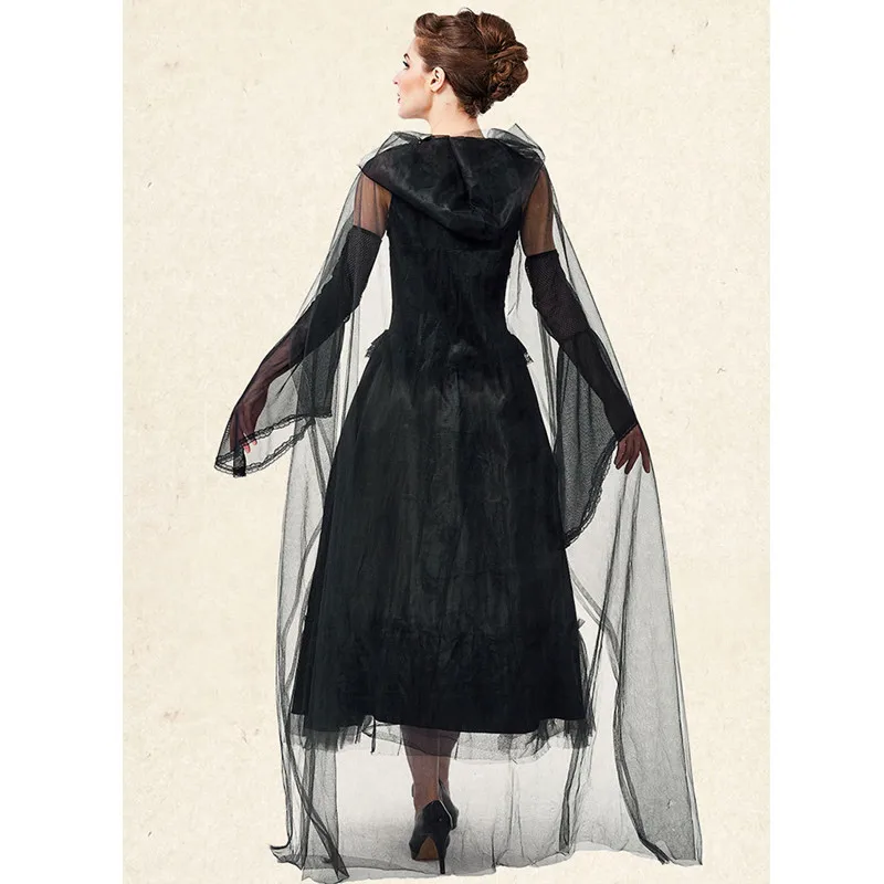 Женский костюм ведьмы-чернокнижницы для Хэллоуина, карнавала, Пурима, маскарада, ролевых игр и вечеринок в ночных клубах.