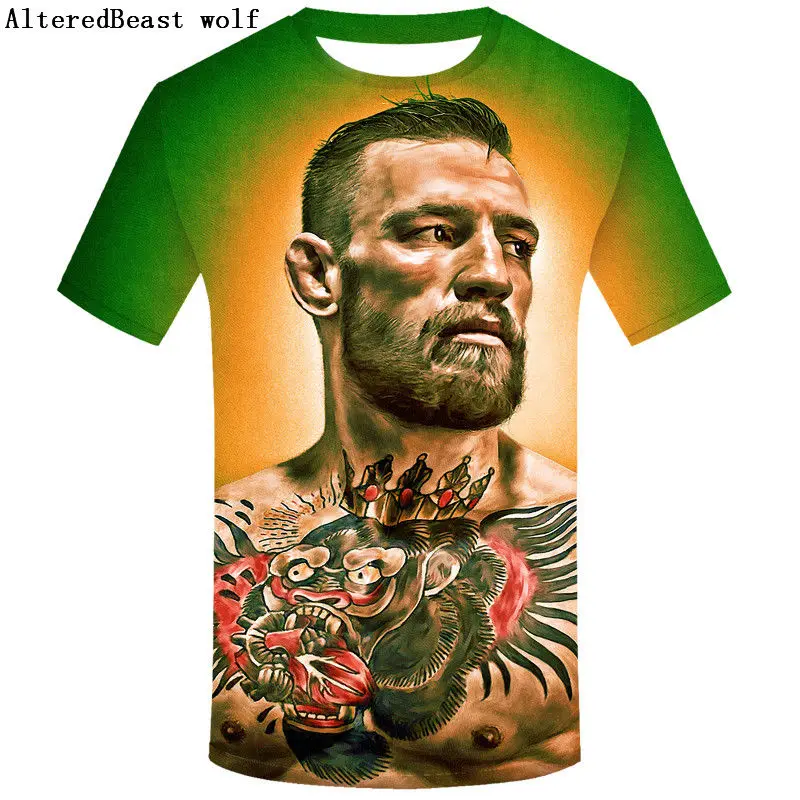 as picture Лето, Conor McGregor king is back, дизайнерская футболка с принтом и коротким рукавом, мужские футболки, забавная футболка - Цвет: as picture