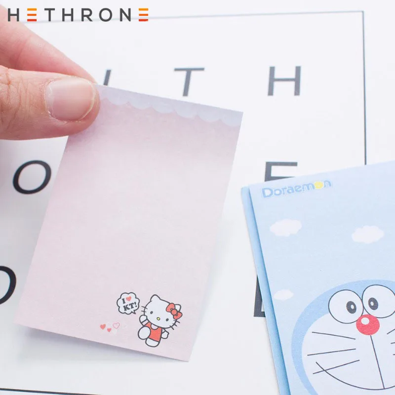 Hethrone Totoro Doraemon клейкая бумага для заметок, Канцтовары, самоклеющиеся наклейки для скрапбукинга Papeleria, блокнот для заметок, милый Papeleri