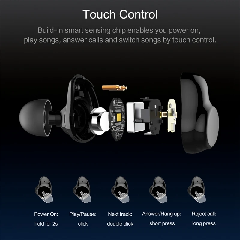Bluetooth touch Управление Hi-Fi наушники с микрофоном Langsdom X7 СПЦ Беспроводной стерео