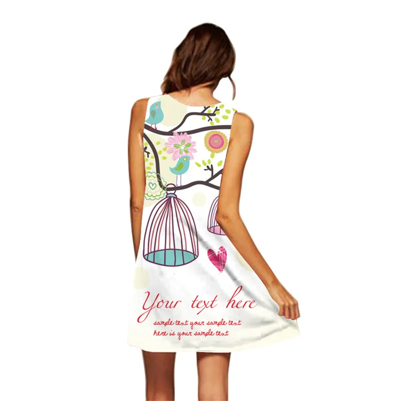 Chuqian/летнее Повседневное платье мини-платье с рисунком свободное ТРАПЕЦИЕВИДНОЕ