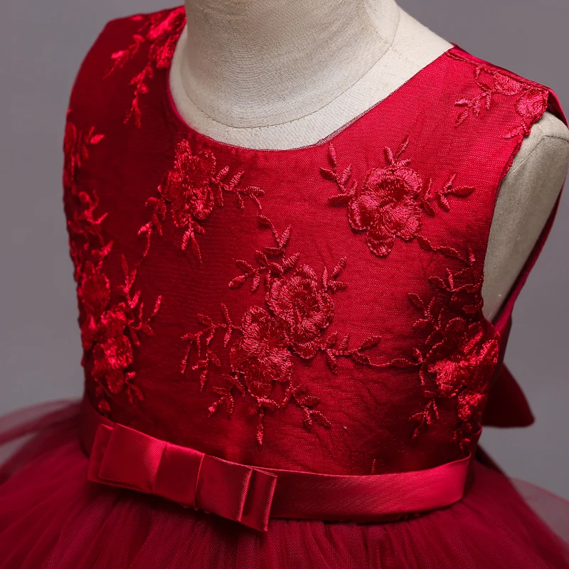 Girl Wedding Birthday Lush Ruffles Tutu dress Chinese embroidery girls Kids Party Dresses For Girls Baby clothes | Детская одежда и