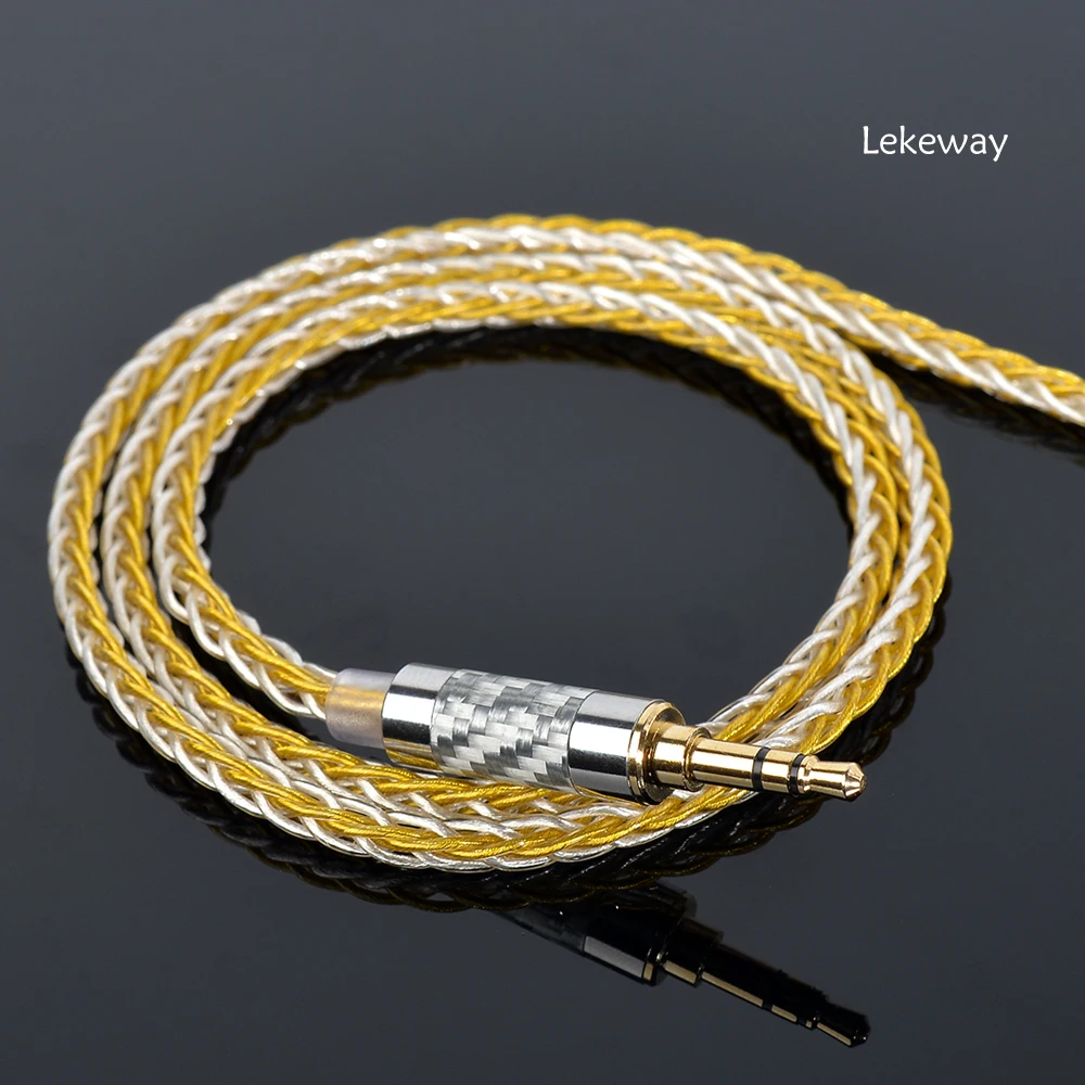 LEKEWAY TONEKING MMCX/2Pin 0 78 интерфейс 3 5 мм 8 ядерный Золотой Серебряный смешанный кабель