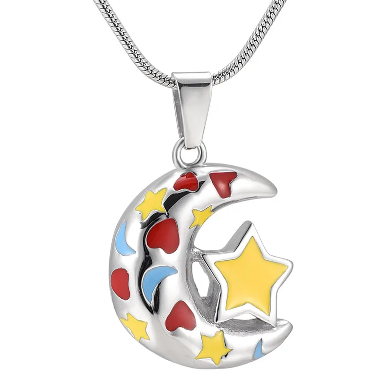 Многоцветная подвеска кремационной урны Moon Star ожерелье памятные украшения для
