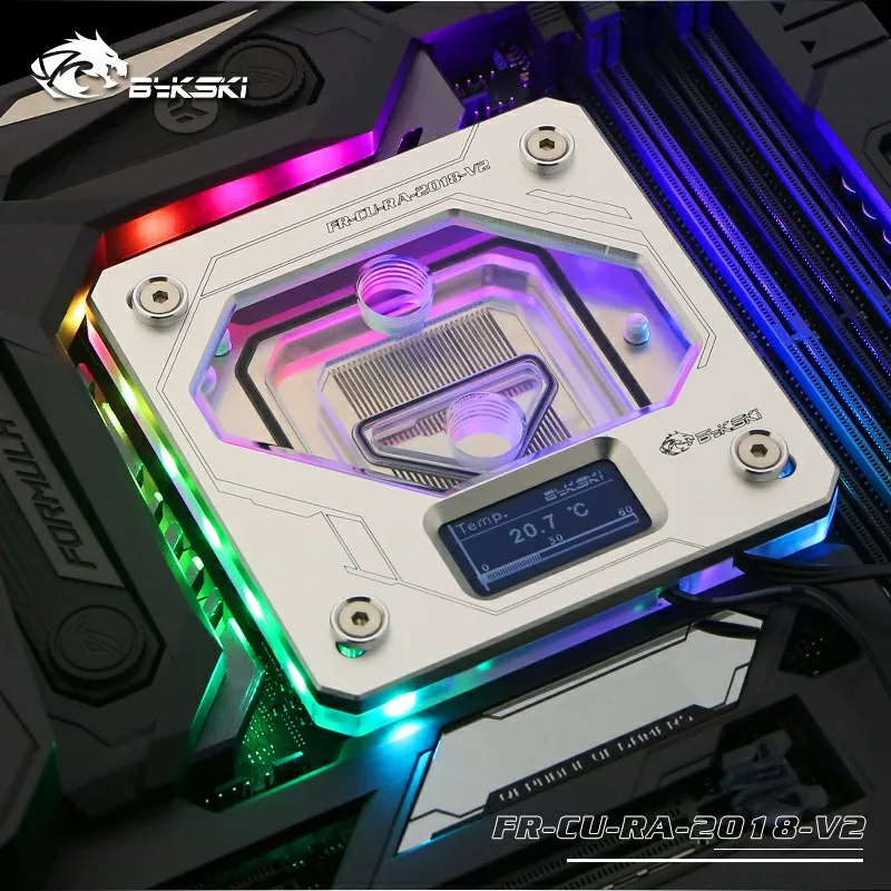 Bykski водоблок для процессора использовать для INTEL LGA1150/1151/1155/1156 LGA2011 2066X99 RGB 5 V A-RGB свет Температура Дисплей OLED