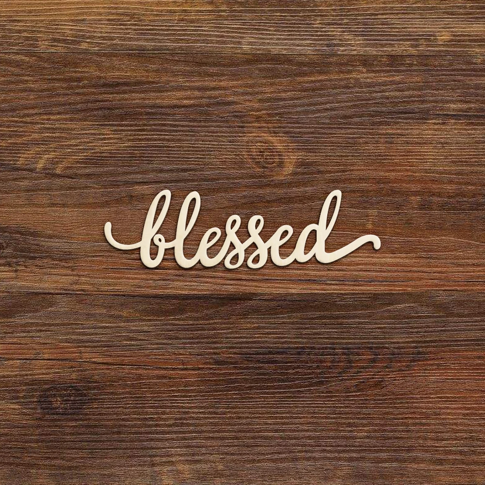 

10pcs Script Blessed Wood Sign Art Wooden Blessed Sign Home Decoration Hanging Living Room Decor Inspirational Quote Gift