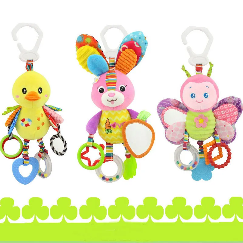 

Baby Kids Rattles Toys Stroller Pram Crib Hanging Soft Plush Toys Animal Clip Baby Crib Bed Hanging Bells Toys For Children