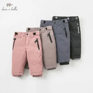 Осенние детские брюки Дэйв Белла DB8944, модные штаны унисекс, детские длинные брюки, пуховые брюки для малышей