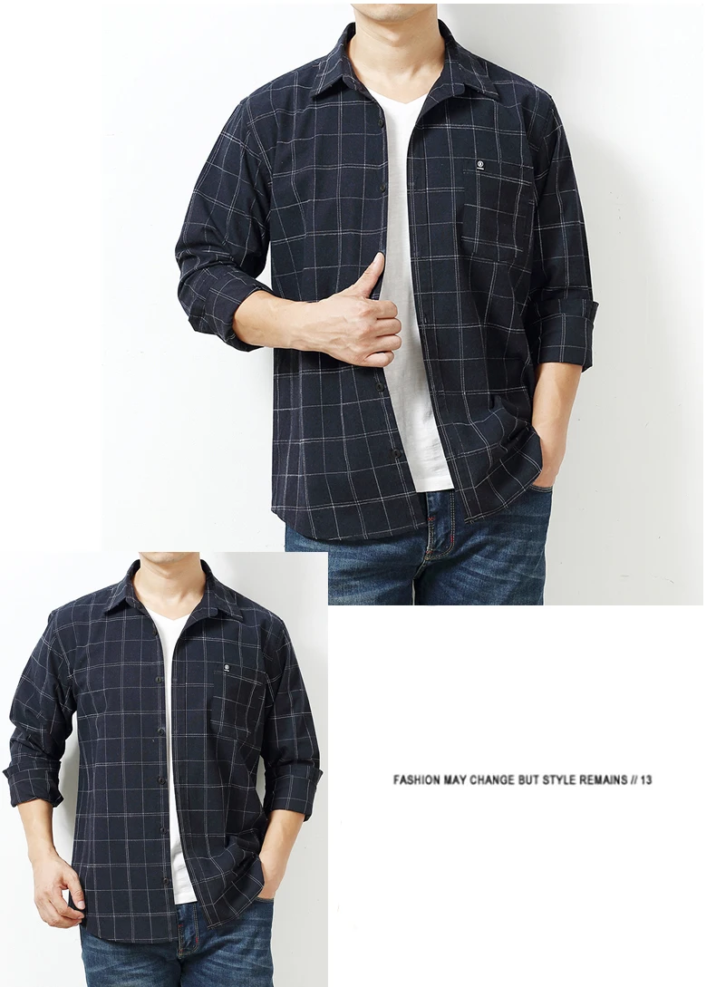 Клетчатая рубашка, мужские рубашки, новинка, осенняя мода, Chemise Homme, мужские рубашки с длинным рукавом, Классическая мужская блузка, мужская рубашка 7XL