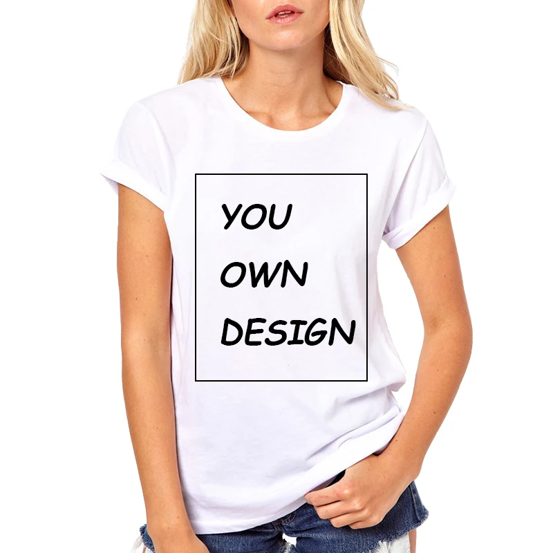 

Picture processing High Quality Customized Women tshirt Print Your Own Design / LOGO / QR code/photo Casual t shirts