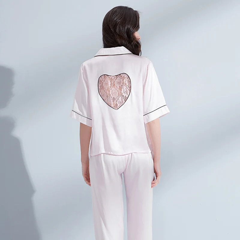 Женский пижамный комплект из 100% шелка пижама натурального летняя тонкая