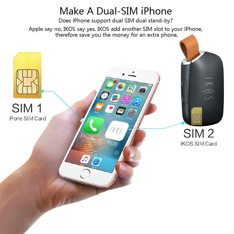 Dual sim карты Bluetooth адаптер для Iphone с двумя активными Micro Мобильные SIM поддержка