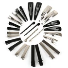 Заколки для волос серебристые и черные, 1 шт., корейские шпильки заколки с плоским дном