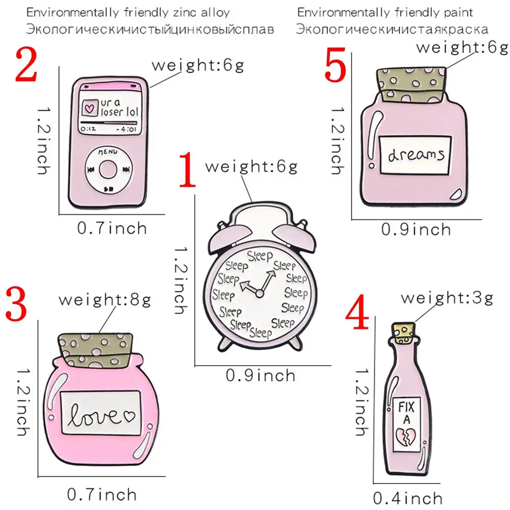 Джинсовая рубашка с лацканами заколка для сумок Мультяшные Милые Броши розовая