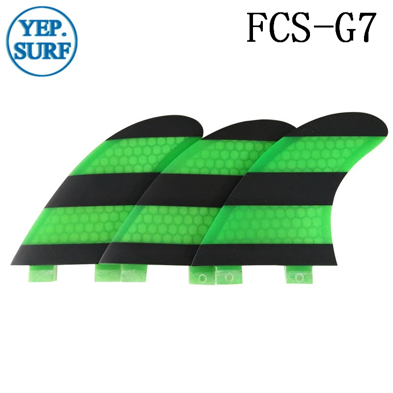 Плавники для серфинга FCS G7 плавник доски зеленые и черные ячеистые плавники из