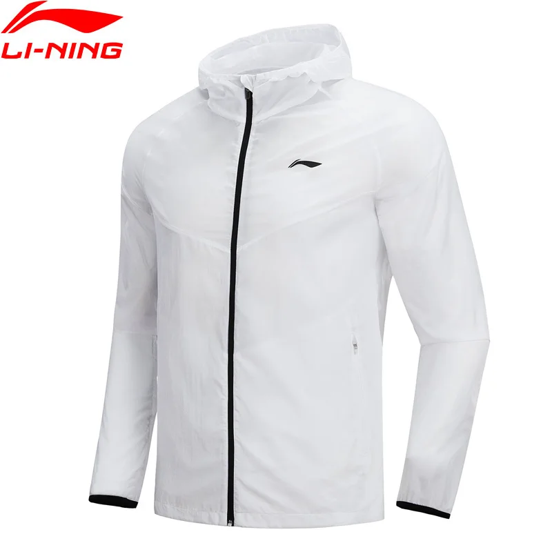 Li-Ning Мужская ветровка для бега 100% нейлон обычная посадка подкладка дышащие