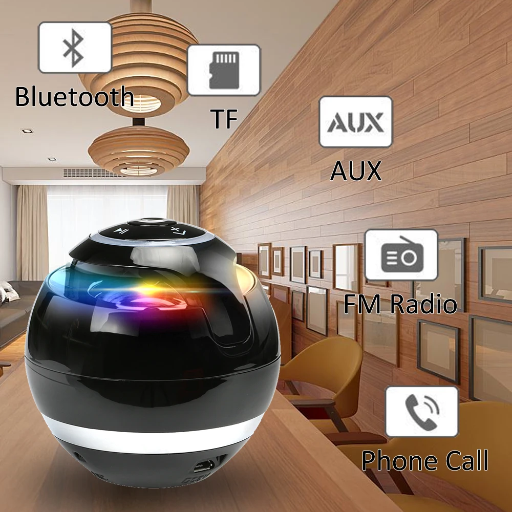 Abuzhen мини беспроводной Bluetooth динамик Колонка LED стерео портативный музыкальный