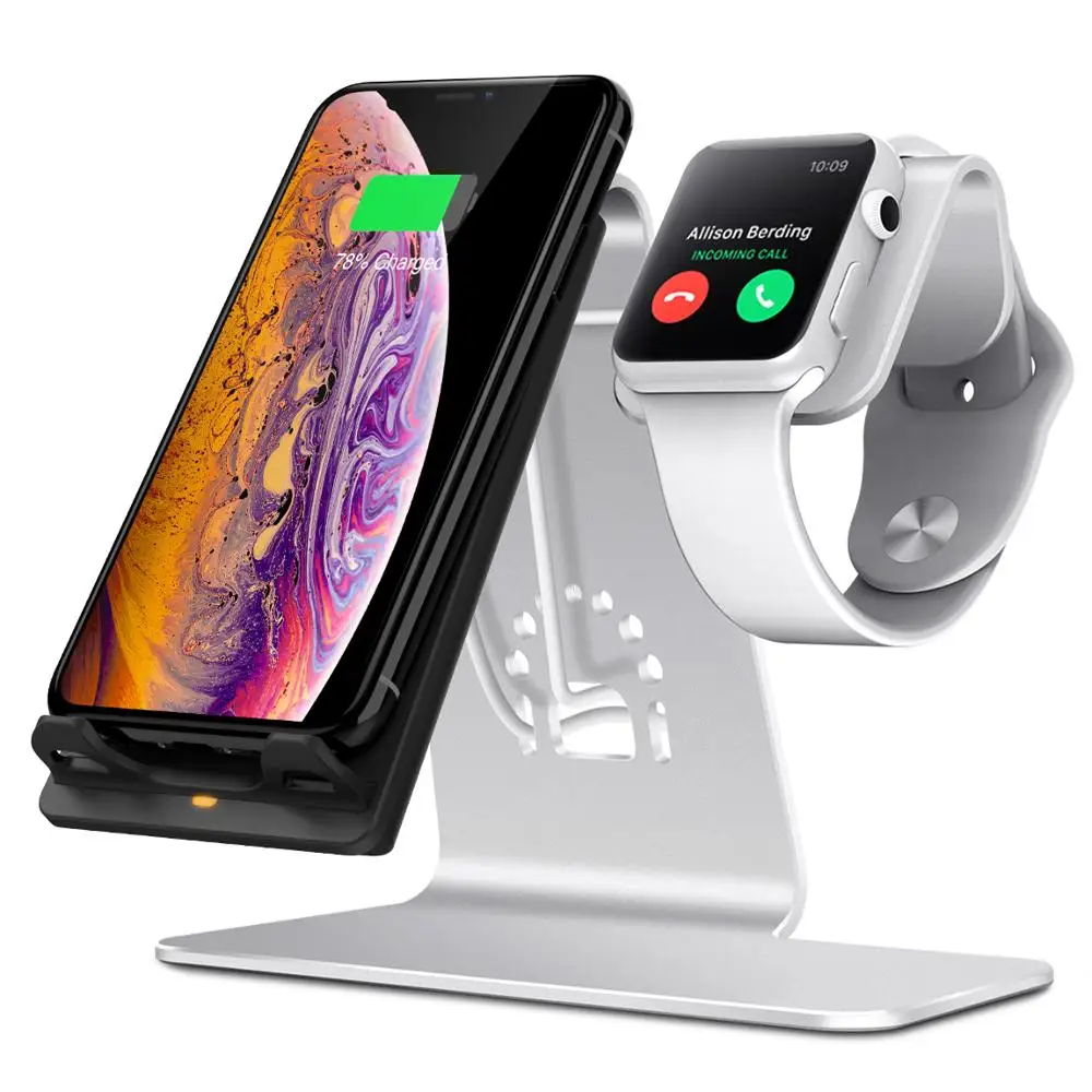 Bestand 2 в 1 для IPhone Беспроводная зарядная подставка и для IWatch зарядная подставка держатель для IWatch/iPhone X/8 Plus/8