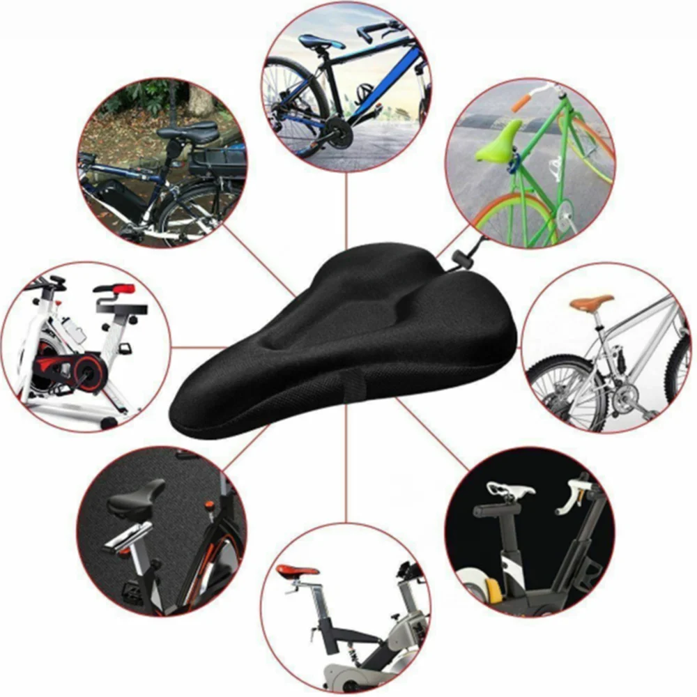 Bicycle Saddle Seat Mountain Bike Silicone Cover Cushion Non-slip Soft Pad Road | Спорт и развлечения