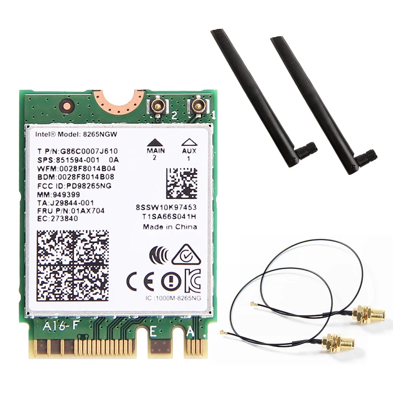 Новый двухдиапазонный Wlan для Intel 8265Ngw беспроводной Ac 8265 Ngff 867 Мбит/с Wifi Mu Mimo 802.11Ac Wi Fi