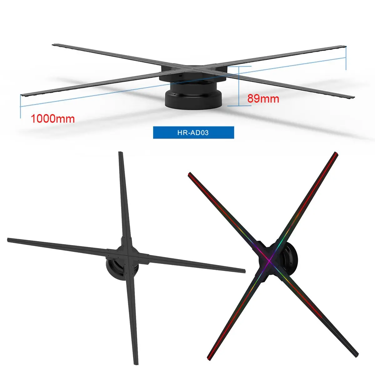 Обновленный 100 см Wifi 3D голографический проектор голограмма плеер светодиодный дисплей Вентилятор рекламный светильник управление приложением с батареей на открытом воздухе