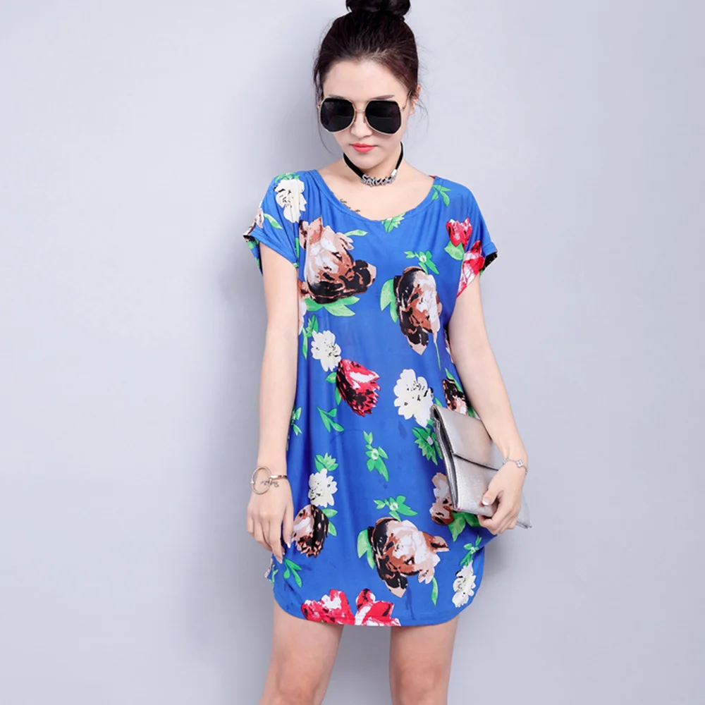 Queenus Женская мода футболка с рисунком Круглый воротник коротким рукавом средней