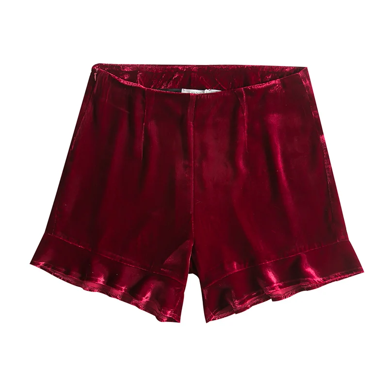 Женские широкие шорты из натурального шелка и бархата Короткие осенние 100% с