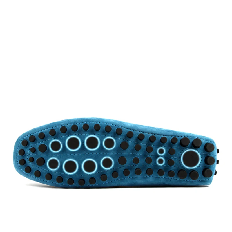 Цвет Небесно-голубой замшевые повседневные Лоферы без застежки с кисточками для