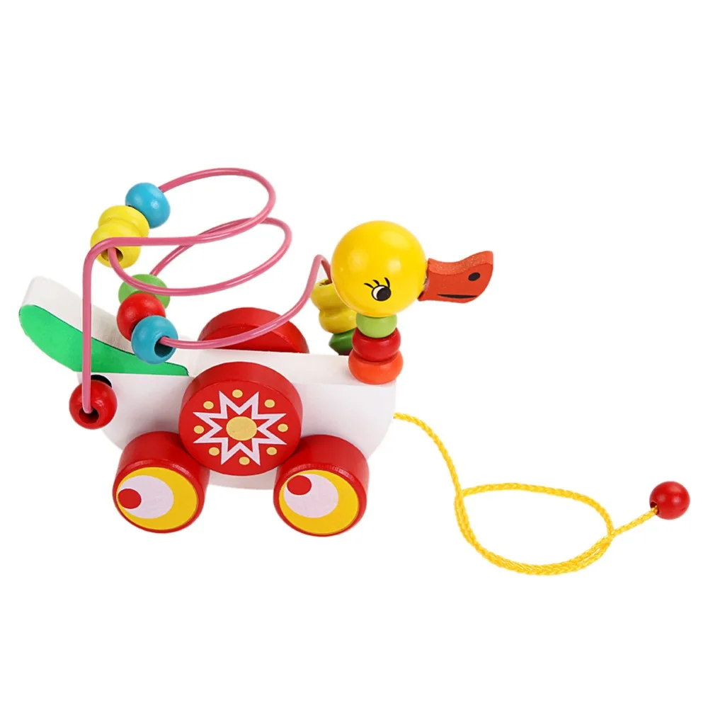 Деревянные игрушки для детей разноцветный Творческий прицеп утяжки деревянные с