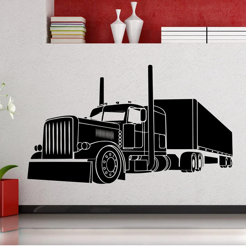 Big Truck Wall Sticker Long Vehicle Car Automobile Vinyl Decal Home Boy