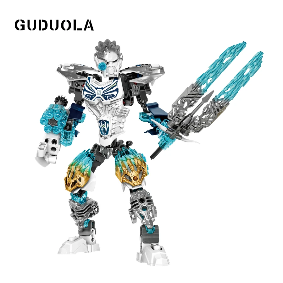 

Guduola BIONICLE 4 pcs/set Earth ICE Fire Hunter Building Block toys Compatible BIONICLE best gift for boy