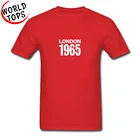 Футболка с изображением Лондона, Великобритании, 1965, футболки стрит-стайл хлопок, 100%