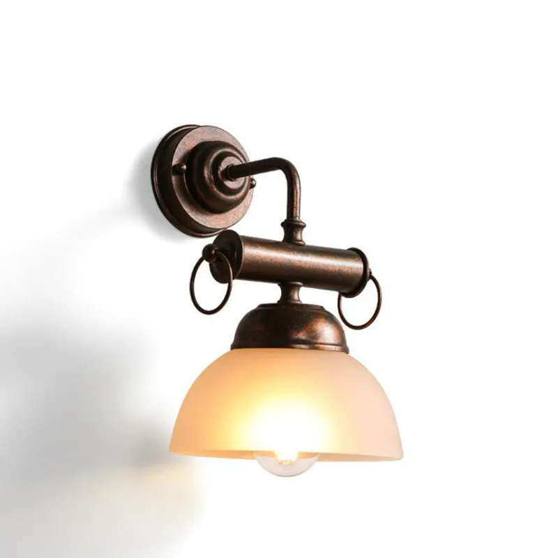 Lamparas de techo american retro restaurant wandlamp bedside lamp Loft aisle bar glass lampshade led wall light fixtures | Освещение